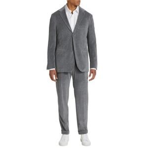 $8,055 NWT Kiton KNT Medium Gray Classic Fit 2-Button Velvet Suit Size 52 / 42 R